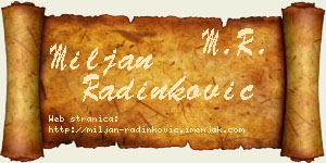Miljan Radinković vizit kartica